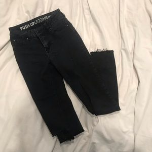 3 for $10! Look rise raw hem ripped jean jeggings